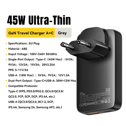 65W GaN Travel Charger