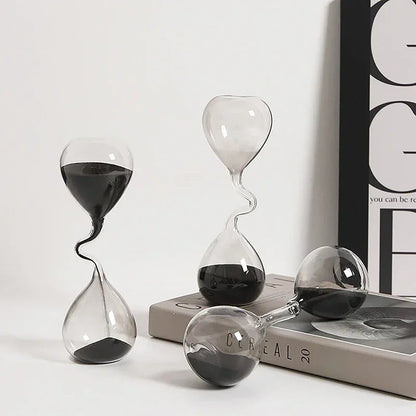 Curved Black Hourglass Ornament