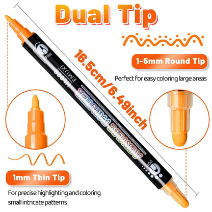 Dual Tip Acrylic Markers.