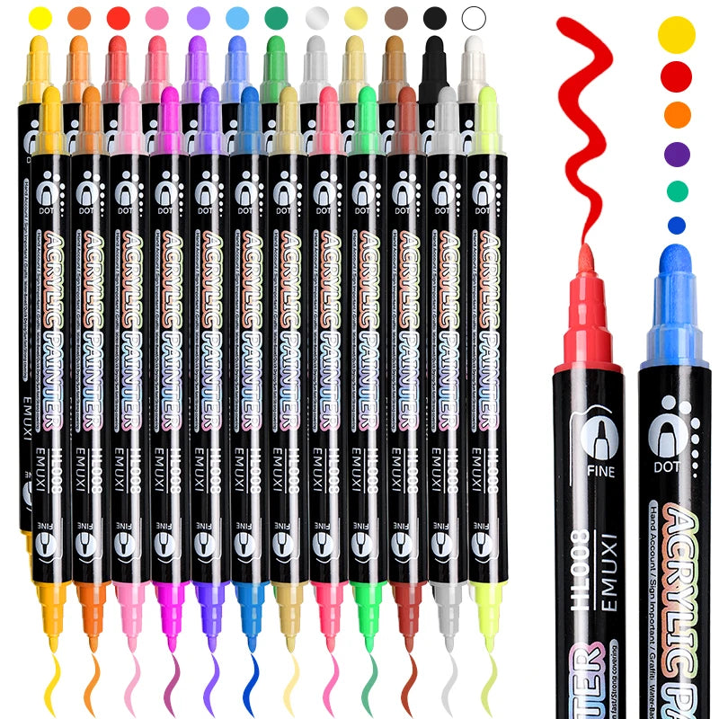 Dual Tip Acrylic Markers.