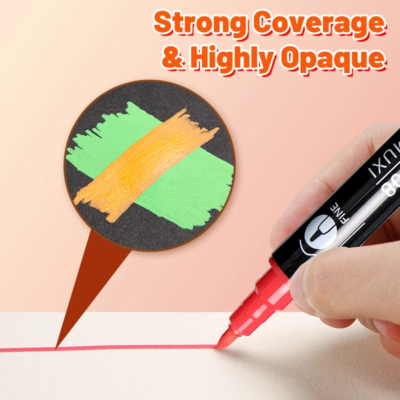 Dual Tip Acrylic Markers.