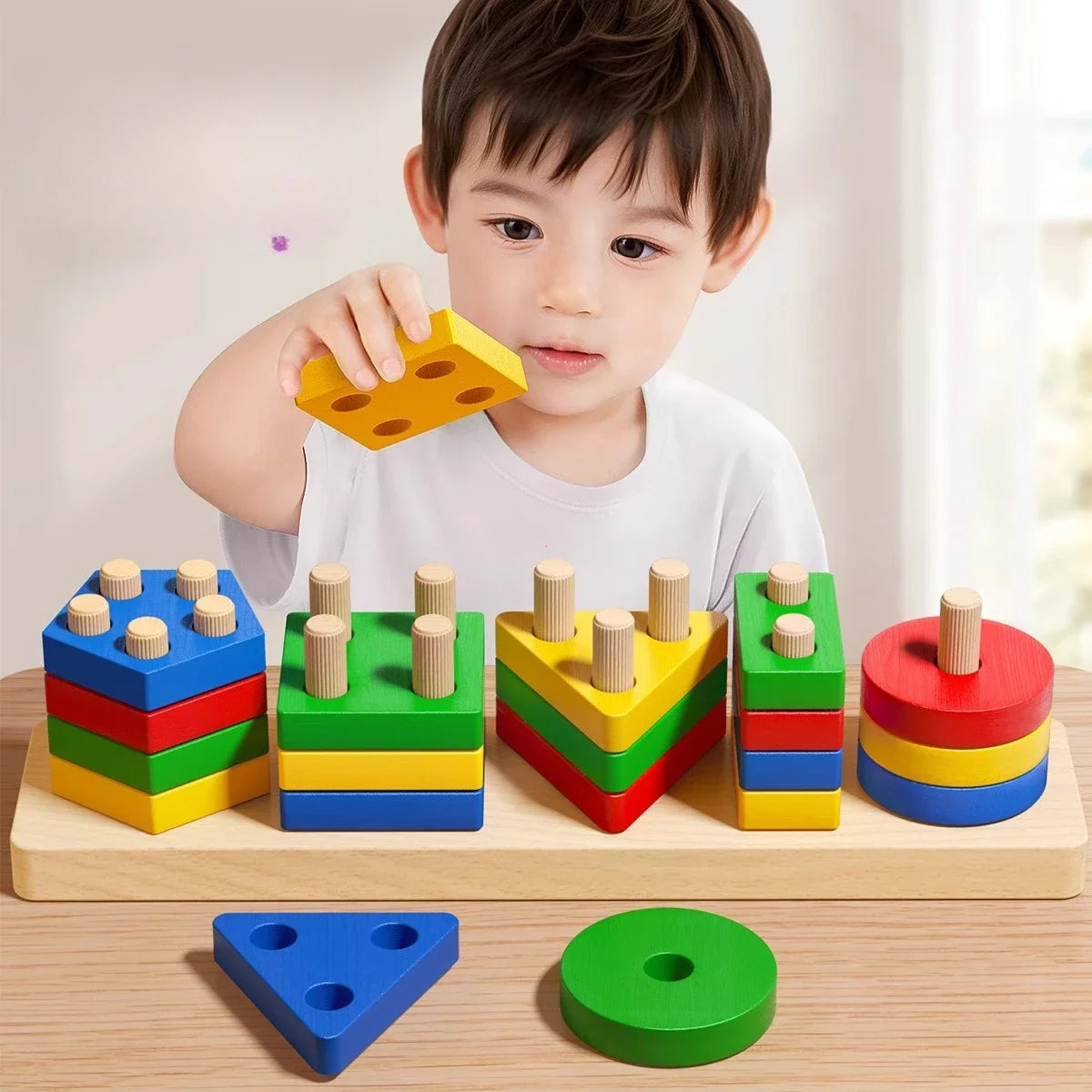 Wooden Sorting & Stacking Toy
