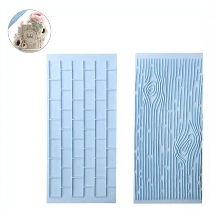 2-Piece Tree Bark & Brick Fondant Molds