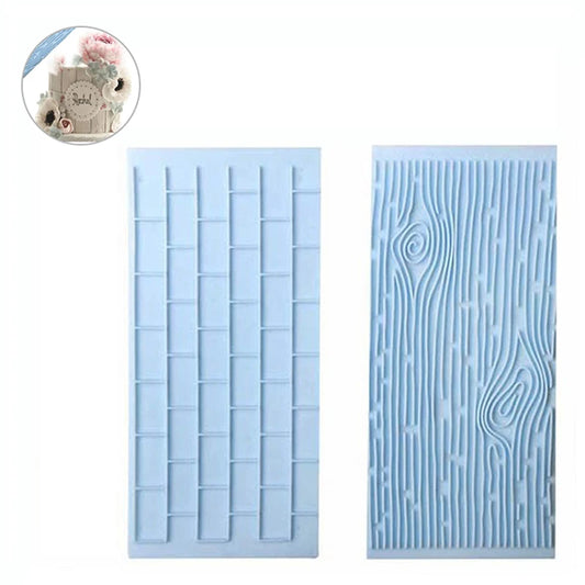2-Piece Tree Bark & Brick Fondant Molds