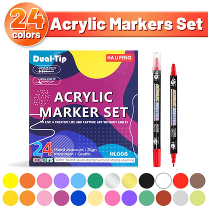Dual Tip Acrylic Markers.
