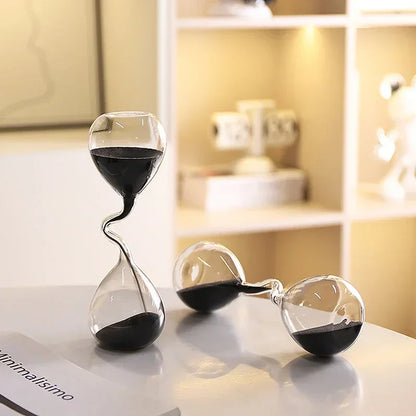 Curved Black Hourglass Ornament