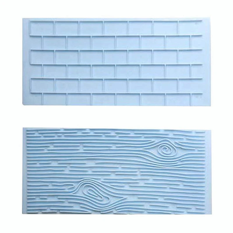 2-Piece Tree Bark & Brick Fondant Molds