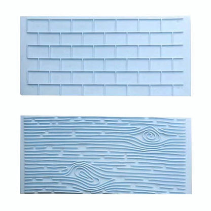 2-Piece Tree Bark & Brick Fondant Molds